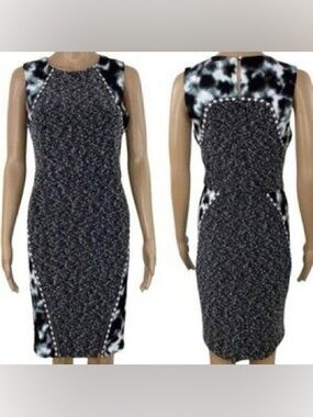 RACHEL Rachel Roy Size 6 Patterned and Tweed Fitted Dress